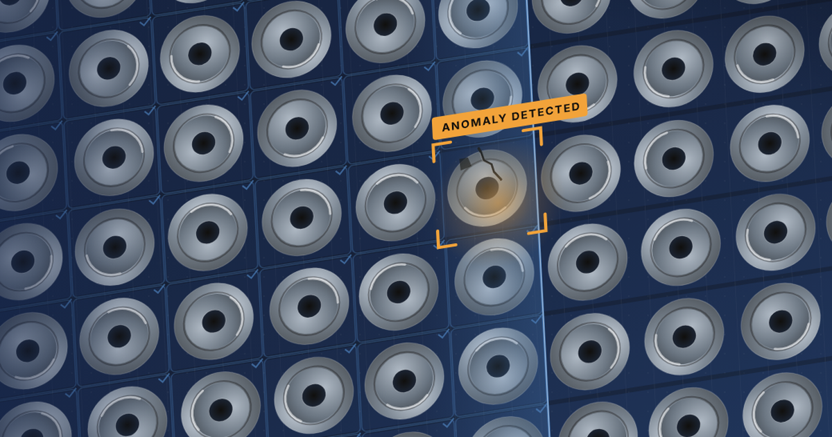 Anomaly detected by edge AI vision inspection on a production line